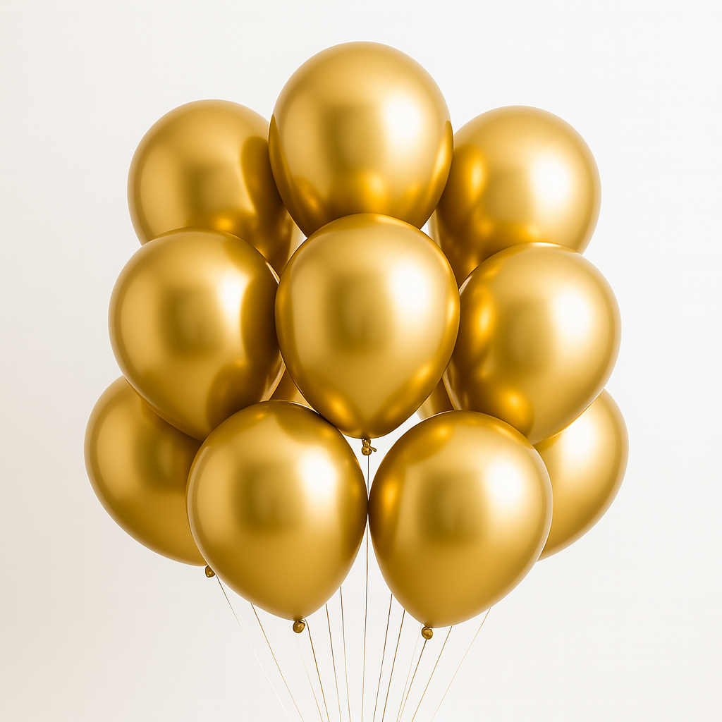 Chrome Gold Helium balloon Bunch-10pcs