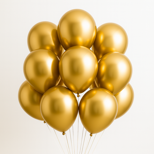Chrome Gold Helium balloon Bunch-5pcs