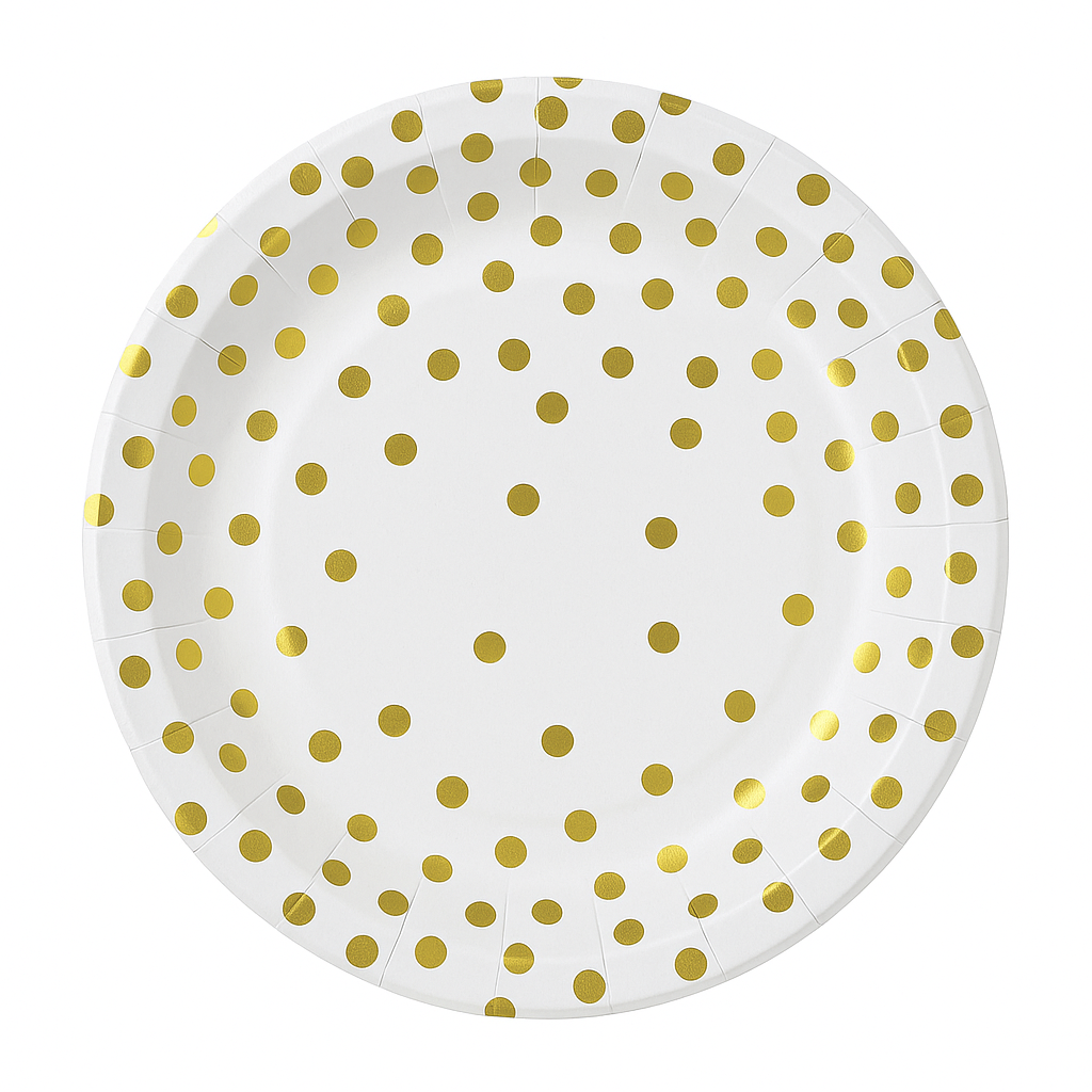 White and gold Theme 7" plates 10 Pcs