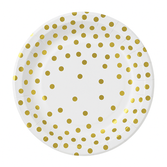 White and gold Theme 7" plates 10 Pcs