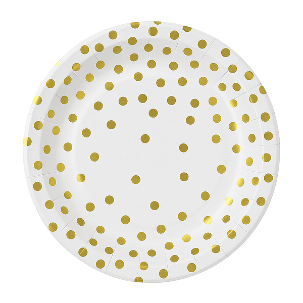 White and gold Theme 7" plates 10 Pcs