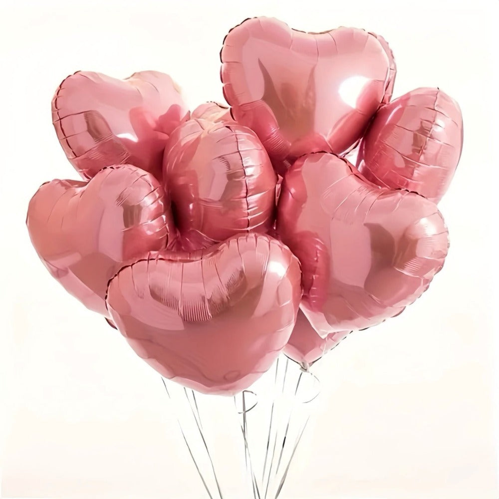 Heart Shape helium Pastel Pink Foil Balloon 10 Pcs