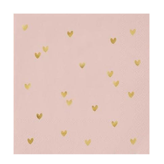 Pink Bride Heart Theme Paper Napkins