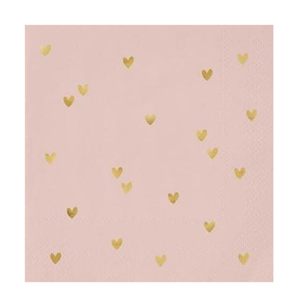 Pink Bride Heart Theme Paper Napkins