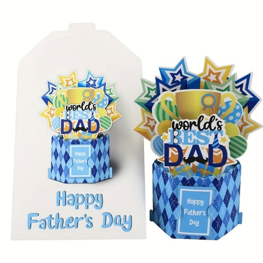 Father's Day #D Pop up Card with Floral bouquet