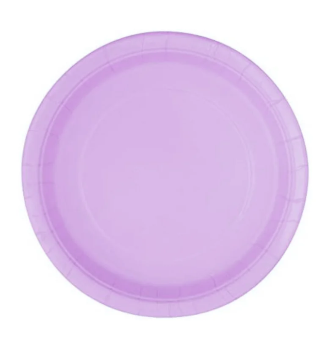 Ice Cream Theme Birthday Party Paper Plates Set (Purple)