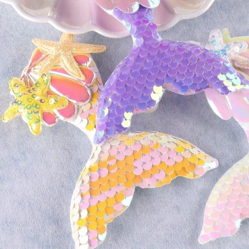 Mermaid Sequin Tail Cake Toppers