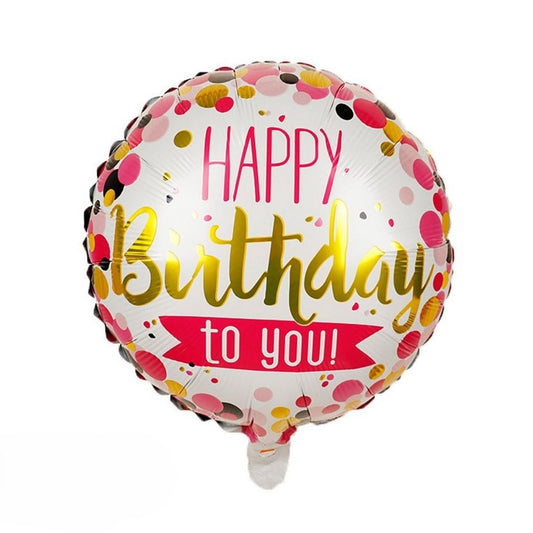 New Design Happy Birthday Foil Balloons, 18" Round