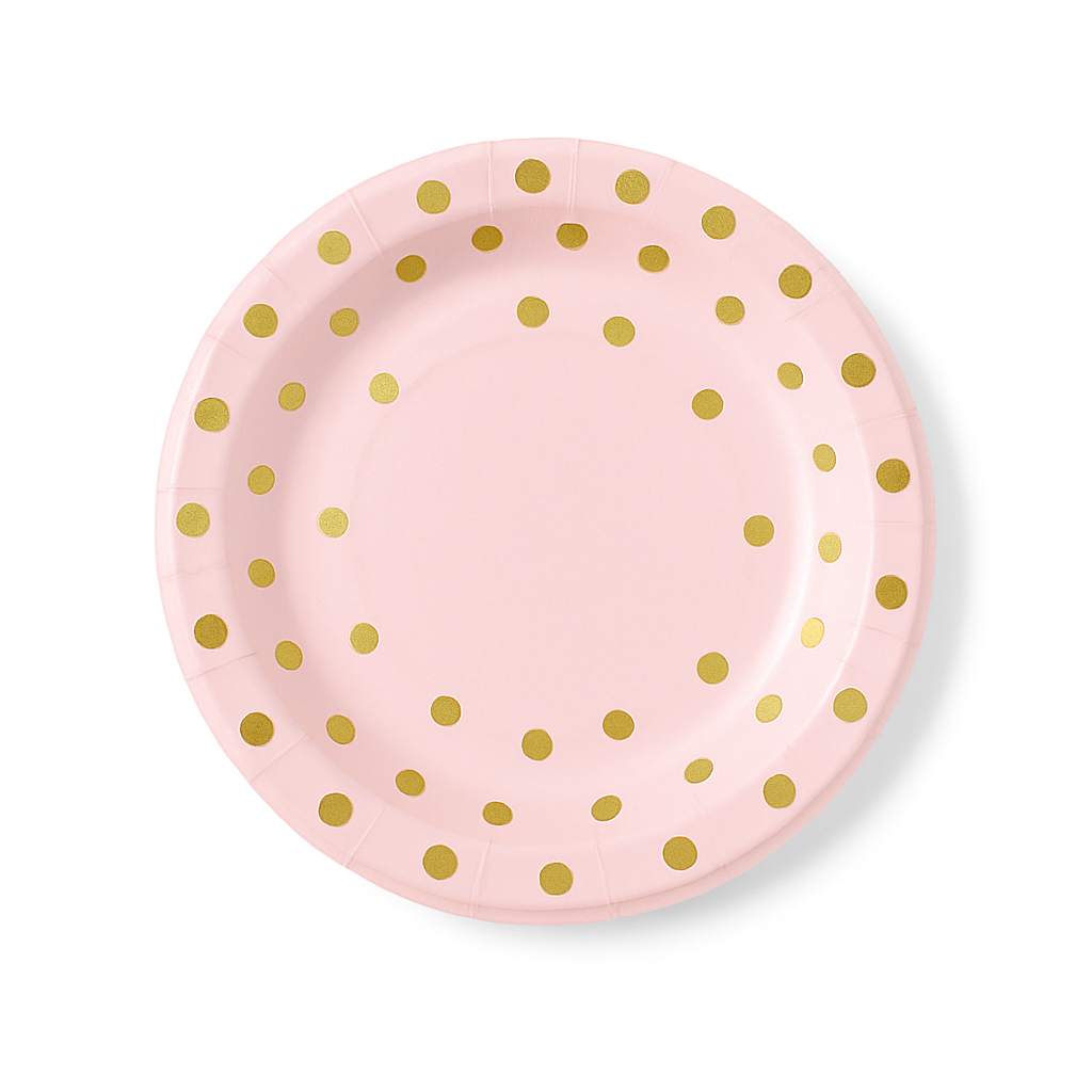 Pink and gold Theme 7" Plate 10 Pcs