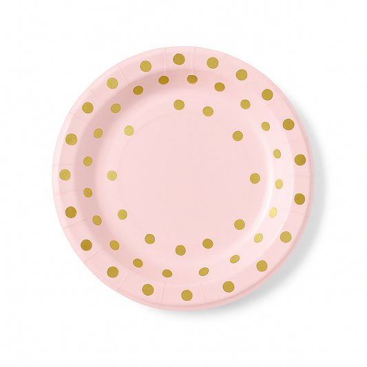 Pink and gold Theme 7" Plate 10 Pcs