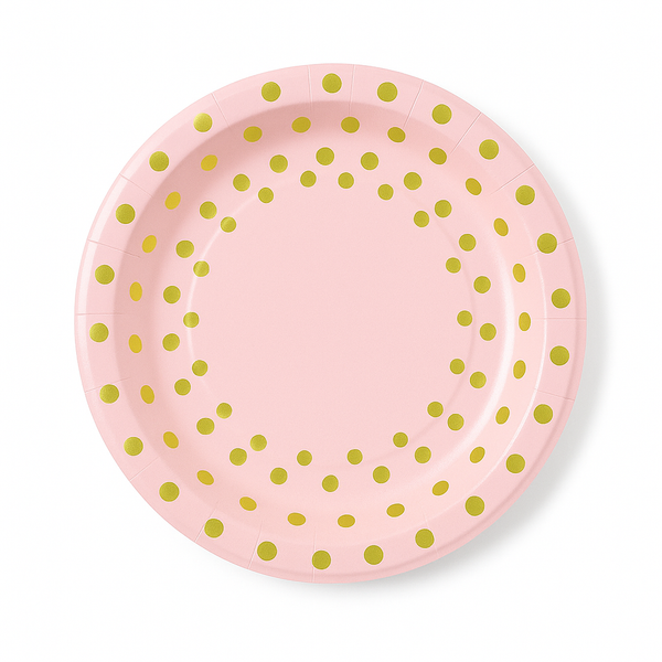Pink and gold Theme 9" Plate 10 pcs