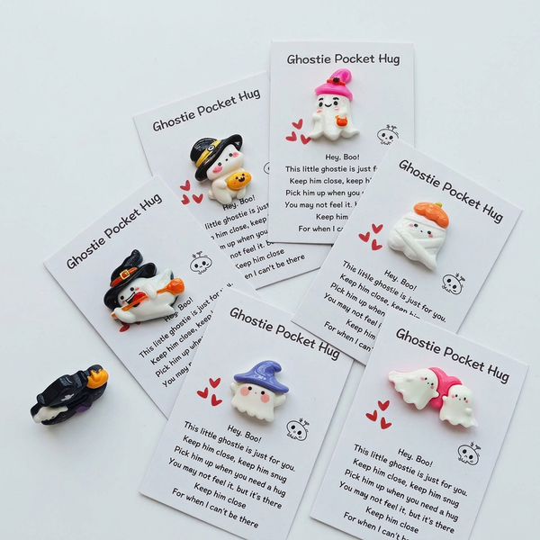 Halloween Pocket Ghosts with Greeting Cards Random Selection - 1 pc
