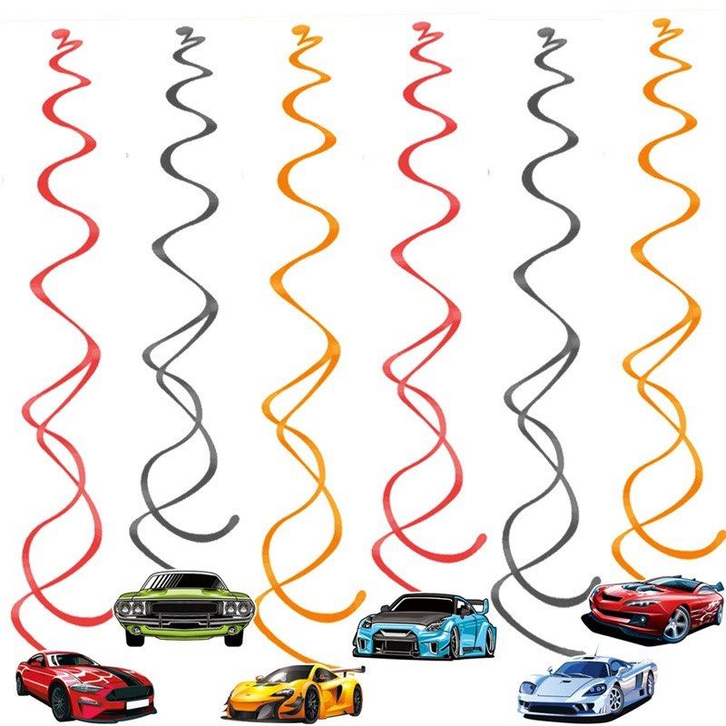 Racing Car Hanging Swirl Theme Party Decorations