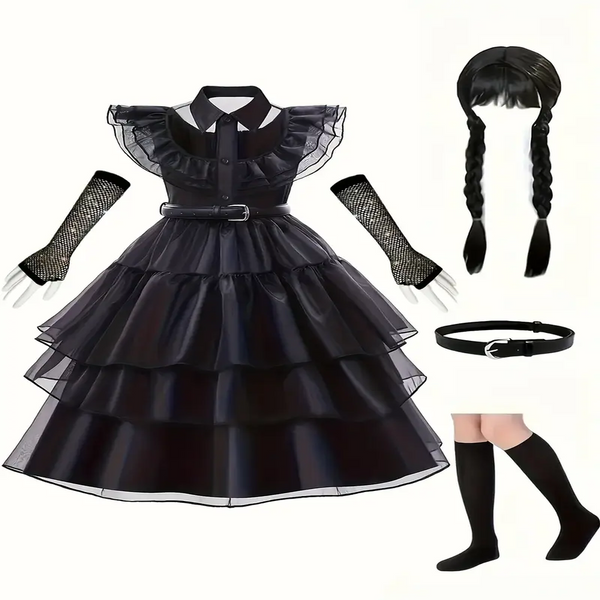 Elegant Girl long Black Dress
