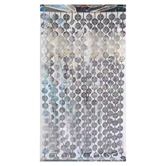 Disco Themed Silver Foil Curtain