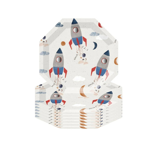 Spaceship Theme 8 inch Paper Plates Set