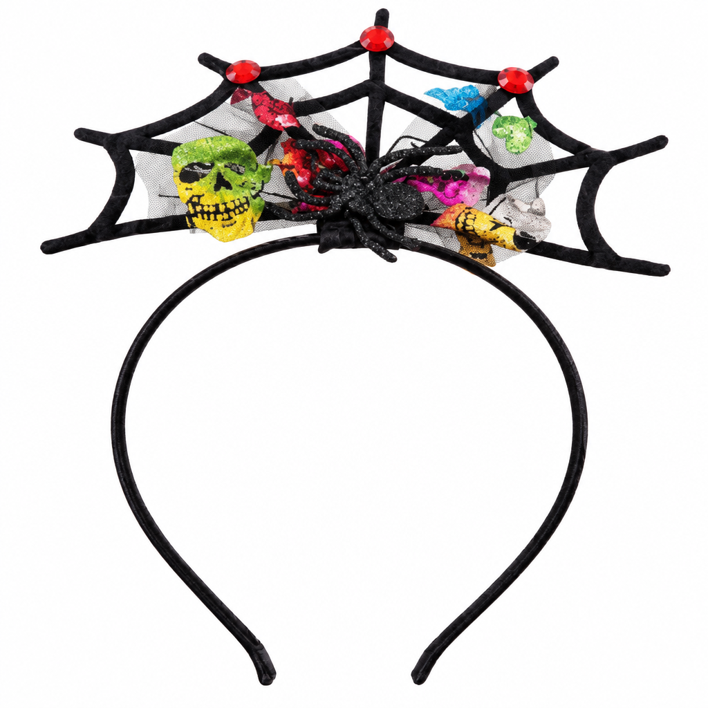 Spider Web Rainbow Spooky Design Head Band