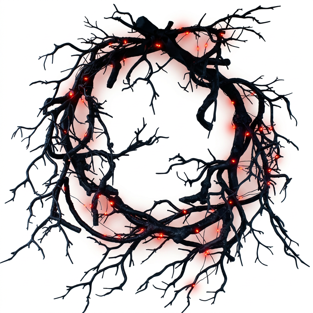 Spooky Wreath with a white background