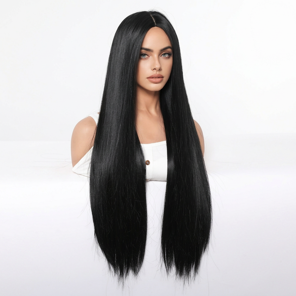 Black Long Straight Synthetic Wig