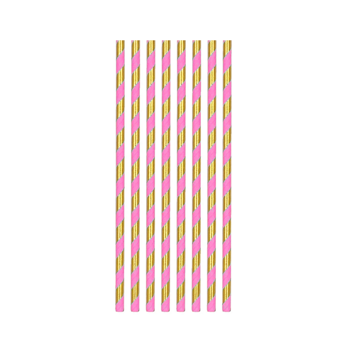 First Birthday Pink Decorations Paper Straws Set