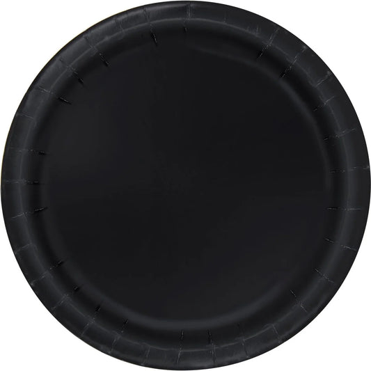Black Round 9 Inch Paper Plates