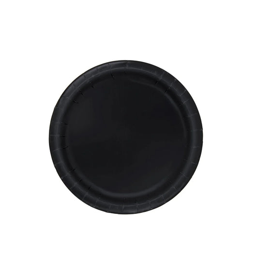 Black Round 7 Inch Paper Plates