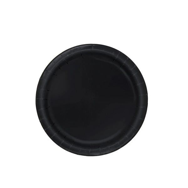 Black Round 7 Inch Paper Plates