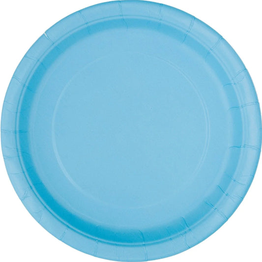 Light Blue Round 9 Inch Paper Plates