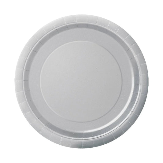 Silver Round 7 Inch Paper Plates