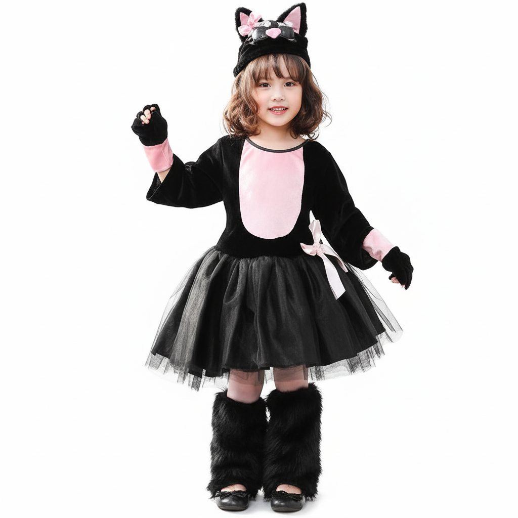 Girls Cat Dress Costume