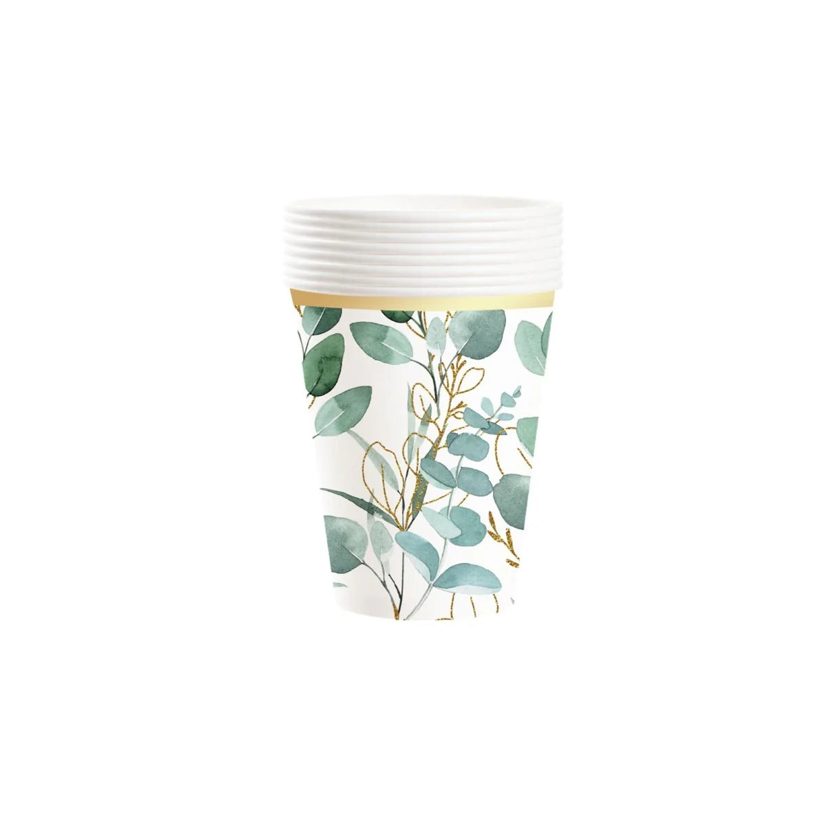 Green Foliage Leaves Paper Cups