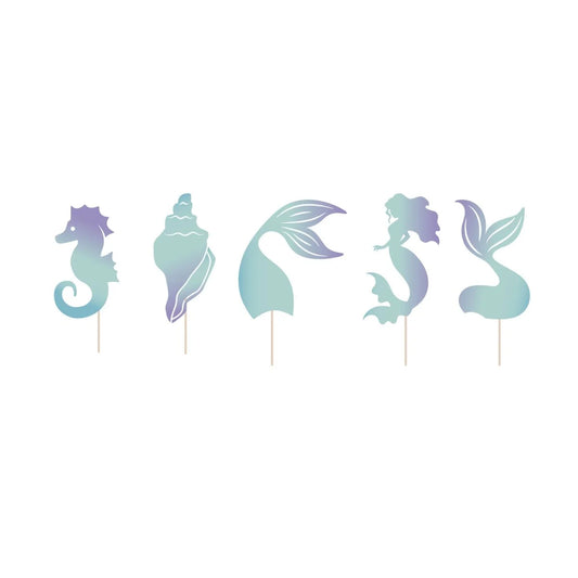 Pearl Mermaid Theme Cake Toppers