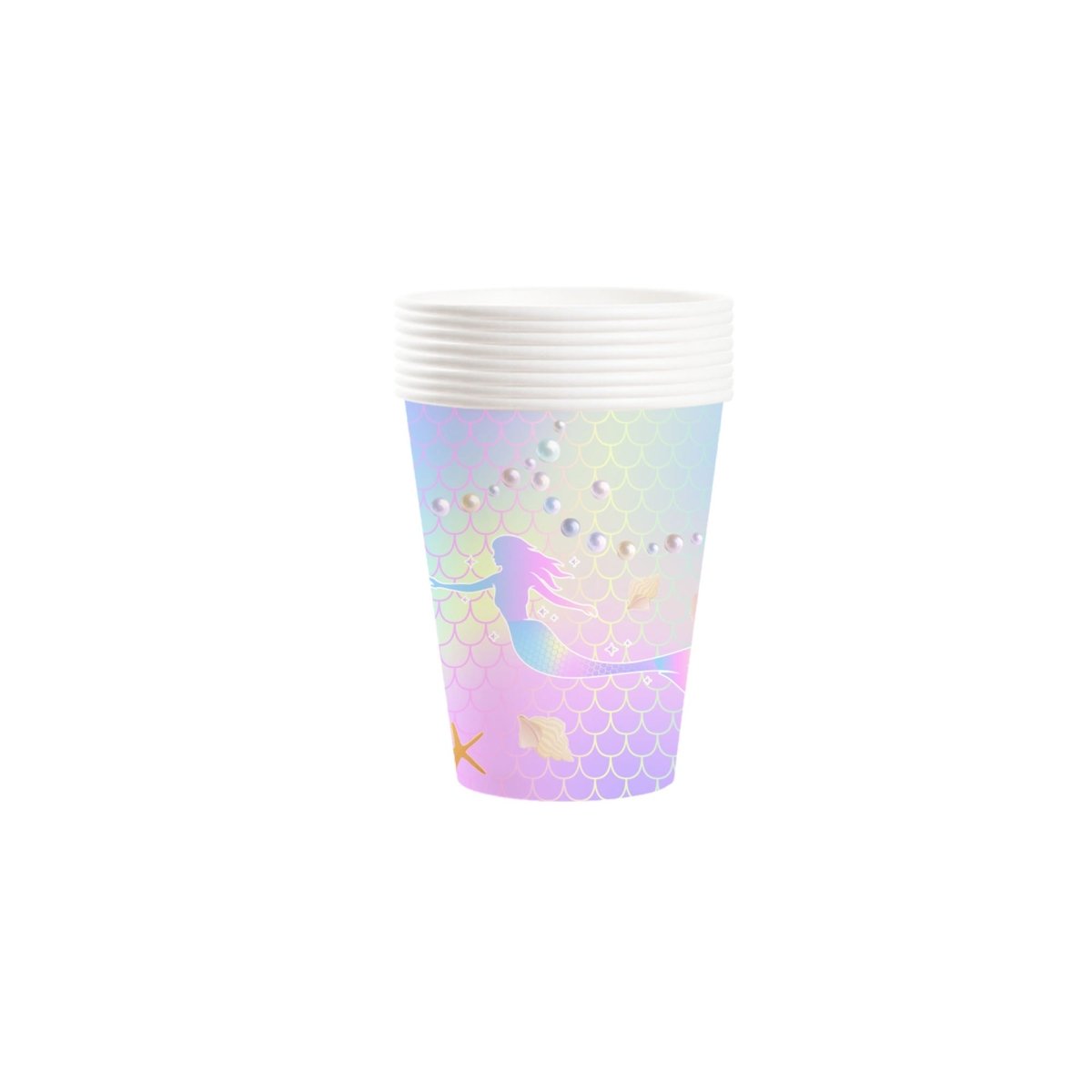 Pearl Mermaid Theme Paper Cups
