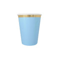 Load image into Gallery viewer, Blue & Gold Coral Line Theme Paper Cups
