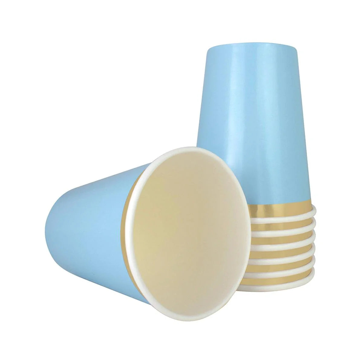 Blue & Gold Coral Line Theme Paper Cups