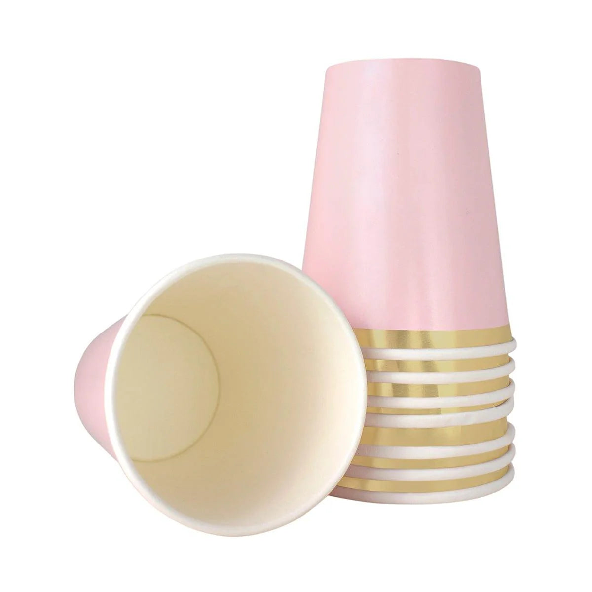 Pink & Gold Coral Line Theme Paper Cups